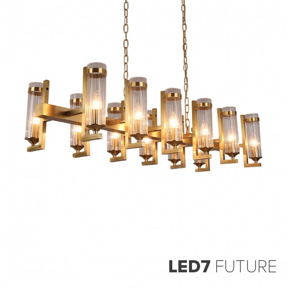 Ritz - Glass Tube X Rectangular Chandelier